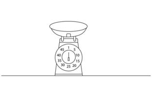 Continuous line drawing classic kitchen scale concept, Continuous Line Drawing Of Law Balance And Scale Of Justice, vector