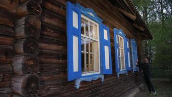 concept of end and completion. closing the window. shutters on the window video