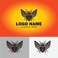 June bug bee logo icon for business brand app icon June bug Insect bee logo template vector
