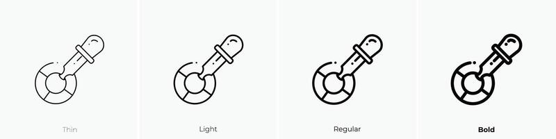 eyedropper icon. Thin, Light, Regular And Bold style design isolated on white background vector