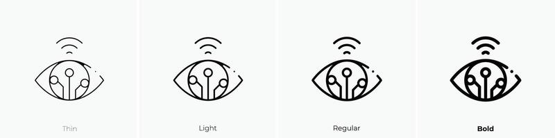 eye icon. Thin, Light, Regular And Bold style design isolated on white background vector