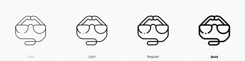 eyeglasses icon. Thin, Light, Regular And Bold style design isolated on white background vector