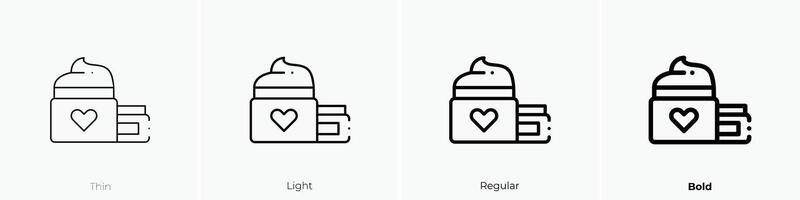 face cream icon. Thin, Light, Regular And Bold style design isolated on white background vector