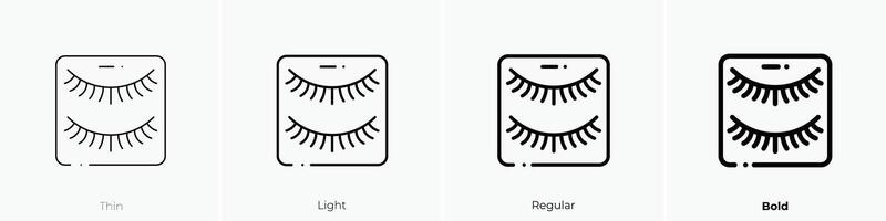 eyelashes icon. Thin, Light, Regular And Bold style design isolated on white background vector