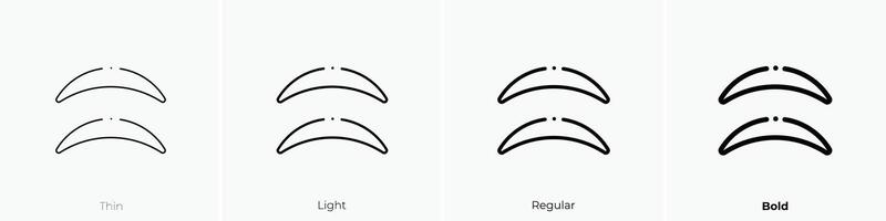 eyelid icon. Thin, Light, Regular And Bold style design isolated on white background vector