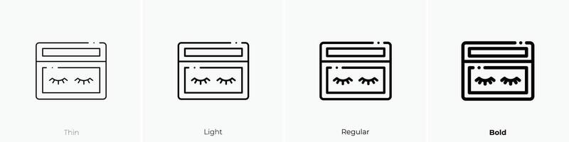 eyelashes icon. Thin, Light, Regular And Bold style design isolated on white background vector