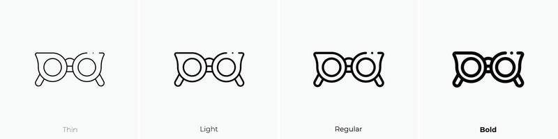 eyeglasses icon. Thin, Light, Regular And Bold style design isolated on white background vector
