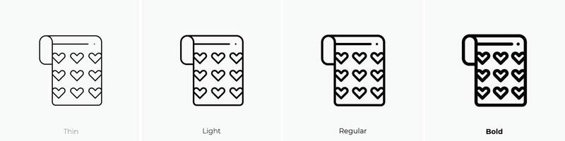 fabric icon. Thin, Light, Regular And Bold style design isolated on white background vector