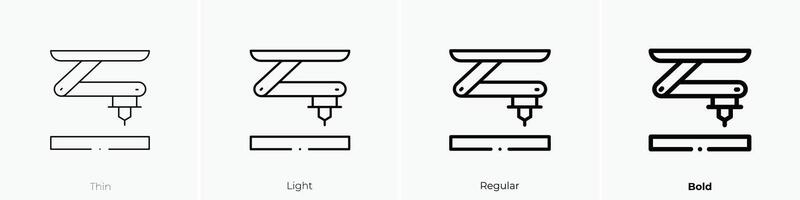 factory icon. Thin, Light, Regular And Bold style design isolated on white background vector