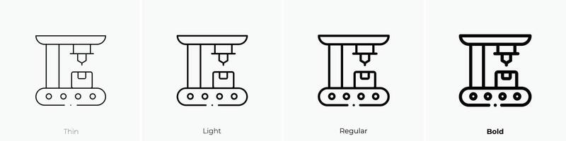factory icon. Thin, Light, Regular And Bold style design isolated on white background vector