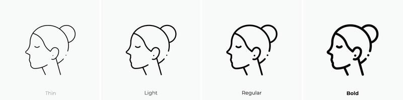 face icon. Thin, Light, Regular And Bold style design isolated on white background vector