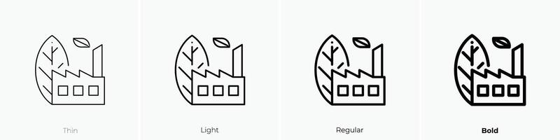 factory icon. Thin, Light, Regular And Bold style design isolated on white background vector