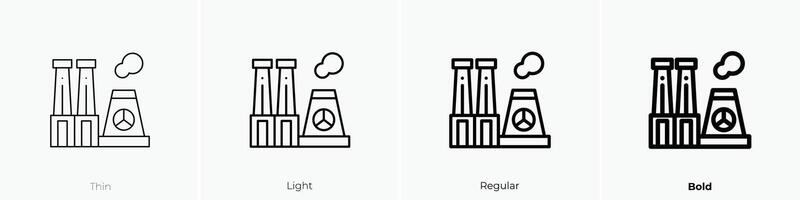 factory icon. Thin, Light, Regular And Bold style design isolated on white background vector
