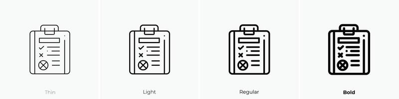fail icon. Thin, Light, Regular And Bold style design isolated on white background vector