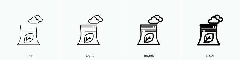 factory icon. Thin, Light, Regular And Bold style design isolated on white background vector