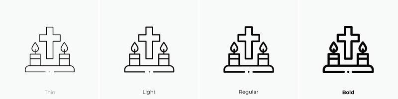 faith icon. Thin, Light, Regular And Bold style design isolated on white background vector