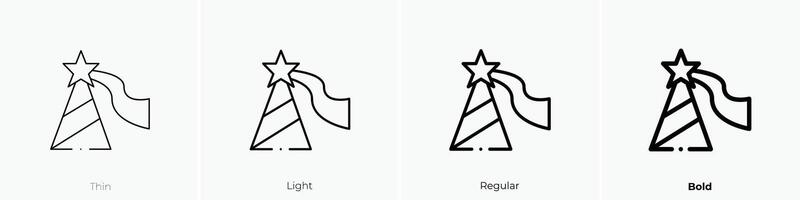 fairy hat icon. Thin, Light, Regular And Bold style design isolated on white background vector