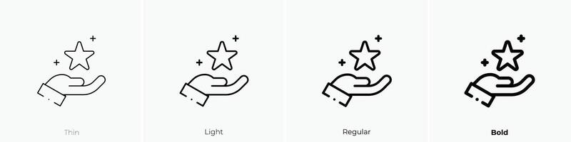 fame icon. Thin, Light, Regular And Bold style design isolated on white background vector