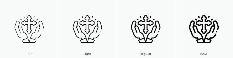 faith icon. Thin, Light, Regular And Bold style design isolated on white background vector