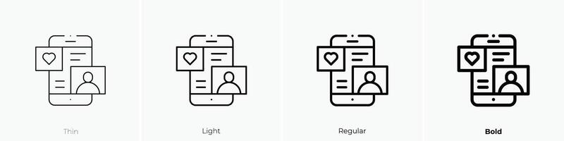famous icon. Thin, Light, Regular And Bold style design isolated on white background vector