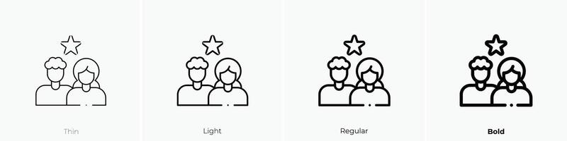 fan club icon. Thin, Light, Regular And Bold style design isolated on white background vector