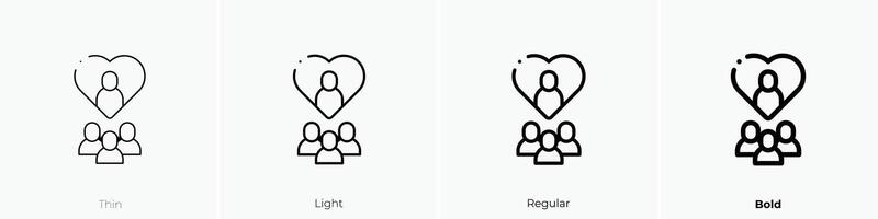 fans icon. Thin, Light, Regular And Bold style design isolated on white background vector