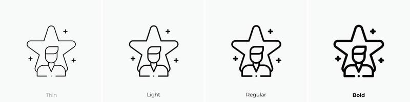 famous icon. Thin, Light, Regular And Bold style design isolated on white background vector