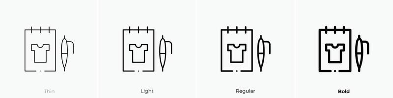 fashion designer icon. Thin, Light, Regular And Bold style design isolated on white background vector