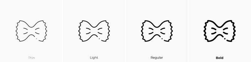 farfalle icon. Thin, Light, Regular And Bold style design isolated on white background vector