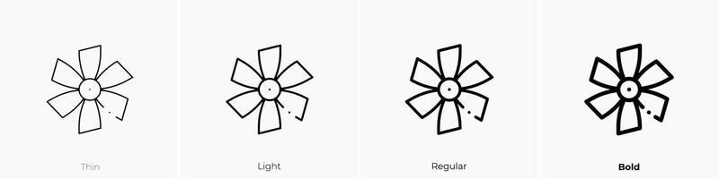 fan icon. Thin, Light, Regular And Bold style design isolated on white background vector