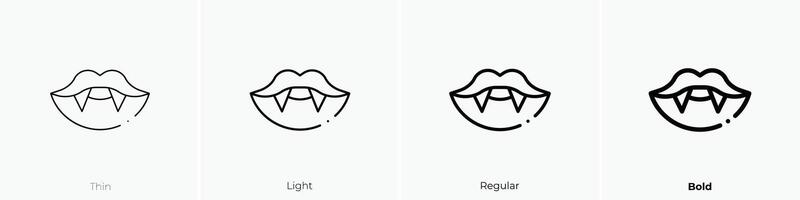 fangs icon. Thin, Light, Regular And Bold style design isolated on white background vector