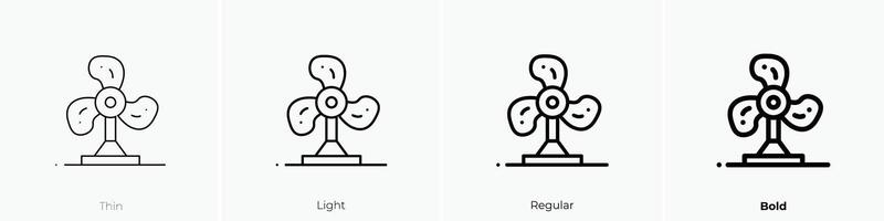 fan icon. Thin, Light, Regular And Bold style design isolated on white background vector