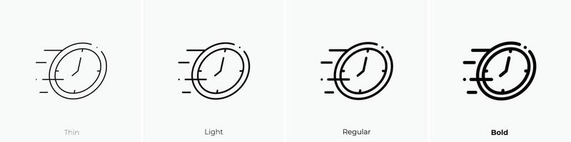 fast delivery icon. Thin, Light, Regular And Bold style design isolated on white background vector