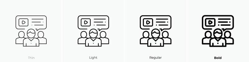 feedback icon. Thin, Light, Regular And Bold style design isolated on white background vector