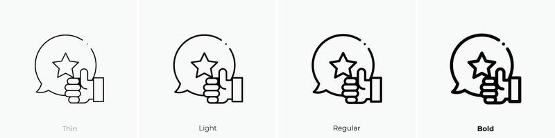 feedback icon. Thin, Light, Regular And Bold style design isolated on white background vector