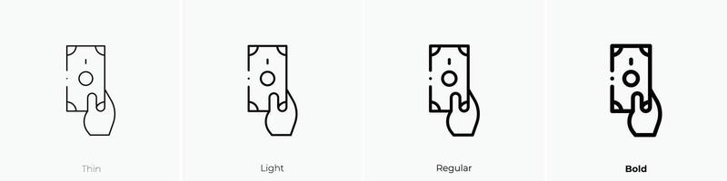 fee icon. Thin, Light, Regular And Bold style design isolated on white background vector