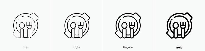 feeding icon. Thin, Light, Regular And Bold style design isolated on white background vector