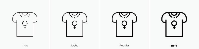 feminism icon. Thin, Light, Regular And Bold style design isolated on white background vector