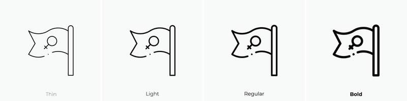 female symbol icon. Thin, Light, Regular And Bold style design isolated on white background vector