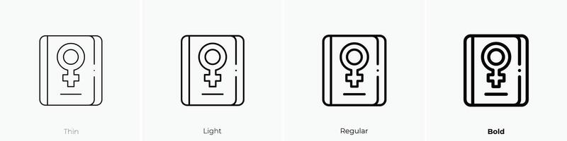 feminism icon. Thin, Light, Regular And Bold style design isolated on white background vector