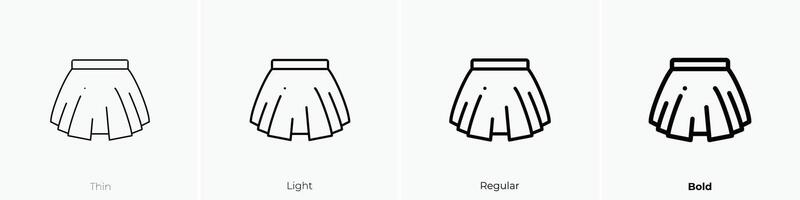 female skirt icon. Thin, Light, Regular And Bold style design isolated on white background vector