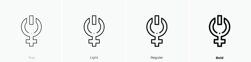 feminism icon. Thin, Light, Regular And Bold style design isolated on white background vector