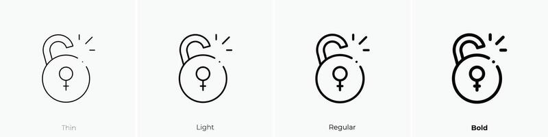 feminism icon. Thin, Light, Regular And Bold style design isolated on white background vector