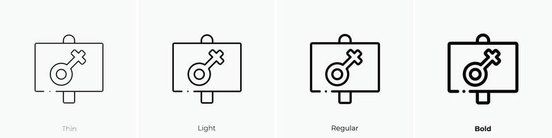 feminism icon. Thin, Light, Regular And Bold style design isolated on white background vector