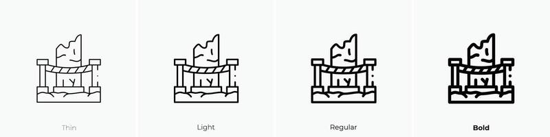fencing icon. Thin, Light, Regular And Bold style design isolated on white background vector
