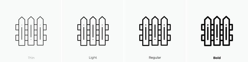 fences icon. Thin, Light, Regular And Bold style design isolated on white background vector