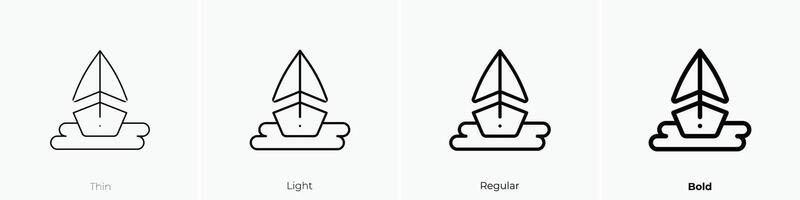 ferry boat icon. Thin, Light, Regular And Bold style design isolated on white background vector