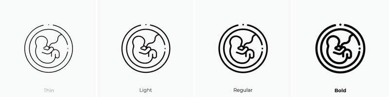 fetus icon. Thin, Light, Regular And Bold style design isolated on white background vector