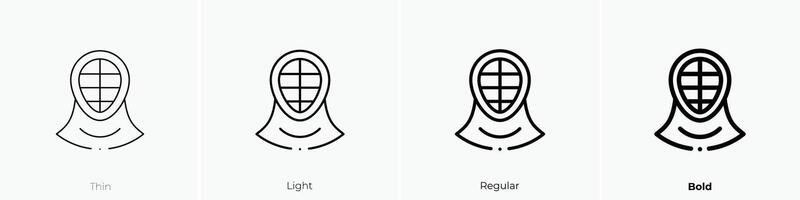 fencing icon. Thin, Light, Regular And Bold style design isolated on white background vector