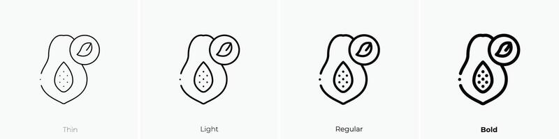 fiber icon. Thin, Light, Regular And Bold style design isolated on white background vector